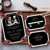 Numéro de table de mariage noir couple squelette g
