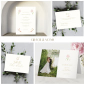Carte de note manuscrite à Mariage Rose chic