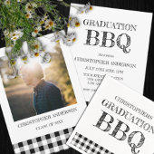 Graduation BBQ Gingham Bedankjes Labels