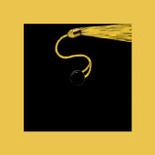 Drapeaux de la fête de graduation en or et noir