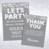Sticker Gray and Silver Party pour les faveurs