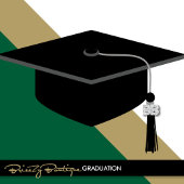 Carte De Placement Bac de graduation vert et or Étiquette pliant, nou