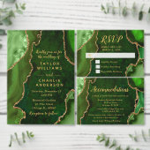 Programme Green and Gold Agate Wedding Program (Personnalisez la collection de ce créateur indépendant.)