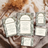 Save The Date Bougainvillea Vert Art Nouveau Mucha Mariage