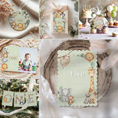 Invitations En Acrylique Pastel Tropical Wild Two Jungle Safari Animaux