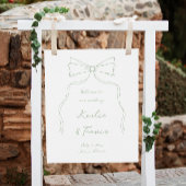 Menu Bow Sage Green Mariage Bar Drink