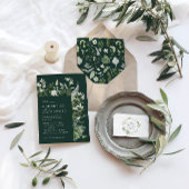 Élégant vert moderne script botanique menu mariage