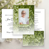 Programme Service funéraire floral d'Hydrangea vert