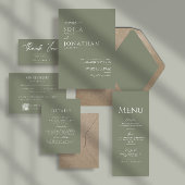 Menu Green Sage Minimaliste Mariage élégant