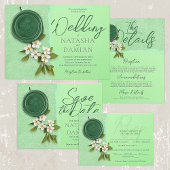 Green Seal Wedding Invitation Kaart