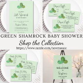 Papier Invitation du Baby shower Shamrock vert du budget