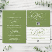Photo de mariage vert et blanc pour save the date (Personnalisez la collection de ce créateur indépendant.)