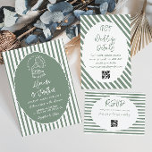 Save The Date Mariage photo moderne vert et blanc