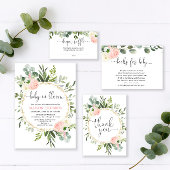 Momosa-balk giet het bellenteken baby shower poster