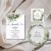 Boho Greenery Script Heart Brunch Vrijgezellenfees Kaart
