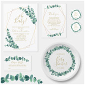Sticker Rond Baby shower vert Eucalyptus