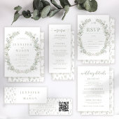 Fleurs blanches verdure Douche nuptiale Invitation
