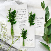 Invitation Verdure sur White Post Mariage Brunch