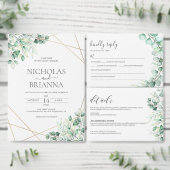 Numéro De Table Noms modernes Vert Eucalyptus Mariage géométrique (Personnalisez la collection de ce créateur indépendant.)