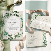 Greenhouse | Botanische bruiloft met Waterverf van All In One Uitnodiging