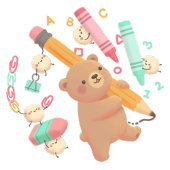 Invitation 행복하자 Be Happy: Teddy Bear Illustration