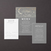 Poster Mariage Photo Céleste Gris Clair Étoiles Lune (Personnalisez la collection de ce créateur indépendant.)