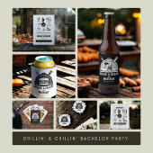 Rafraîchisseur Pour Canette Barbecue Grillin' & Chillin Bachelor Party