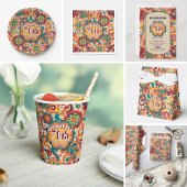 Invitation Orange Super Psychédélique 60s les années 70 Flora