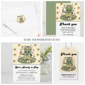 Invitation Moderne Groovy Daisy Sage Verte Elle est Prête à é