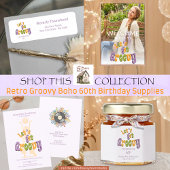 Invitation rétro funky pour 60e anniversaire
