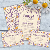 Groovy Retro Flowers Baby shower Papieren Bekers