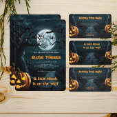 Invitation En Aluminium Halloween Un Petit Baby shower Citrouille Foil