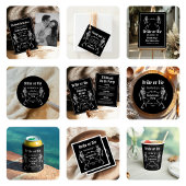 Halloween Bruid of Sterf Skelet Bachelorette Feest Wijn Etiket