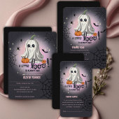 Halloween Pumpkin Little Boo Baby shower Sparkling Wijnetiket
