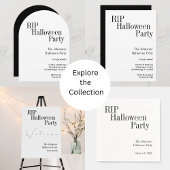 Invitation Fête Halloween RIP noir et blanc