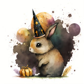 Paillasson Aquarelle Bébé Lapin Halloween