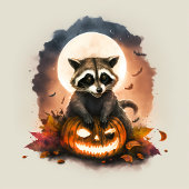 Gobelets En Papier Halloween Raccoon aquarelle