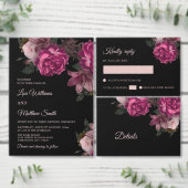 Menu Hand Drawn Roses Dark Romantic Wedding (Personnalisez la collection de ce créateur indépendant.)