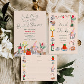 Serviette En Papier Main tirée Whimsical Merry Little Fête des mariées