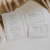 Étiquettes Cadeau Brun Vert Tiré À La Main Dans Le Baby shower Du Fo