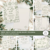 Menu Mariage Rétro Dessiné à la Main