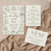 Livre D'or Hand Drawn Vintage Retro Wedding (Personnalisez la collection de ce créateur indépendant. )