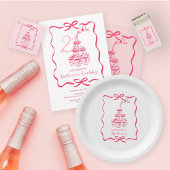 T-shirt Champagne Tower Pink Hand Drawn Scribble Birthday