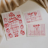 Invitation Fraise à la main do-it-yourself Baby shower fille