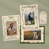 Handgetekende Cream Christmas Envelope Seals Ronde Sticker