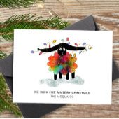 Cartes Pour Fêtes Annuelles Fun Festif Sheep avec les lumières de Noël