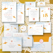 Grues de papier orange suspendues 囍 Programme de m