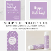 Gelukkige Verjaardag Paarse Lila Ovale Sticker