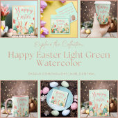 Happy Easter licht groen waterverf roze Mok
