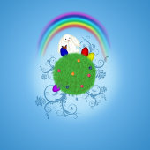 Serviette En Papier Bonne planète colorée de Pâques